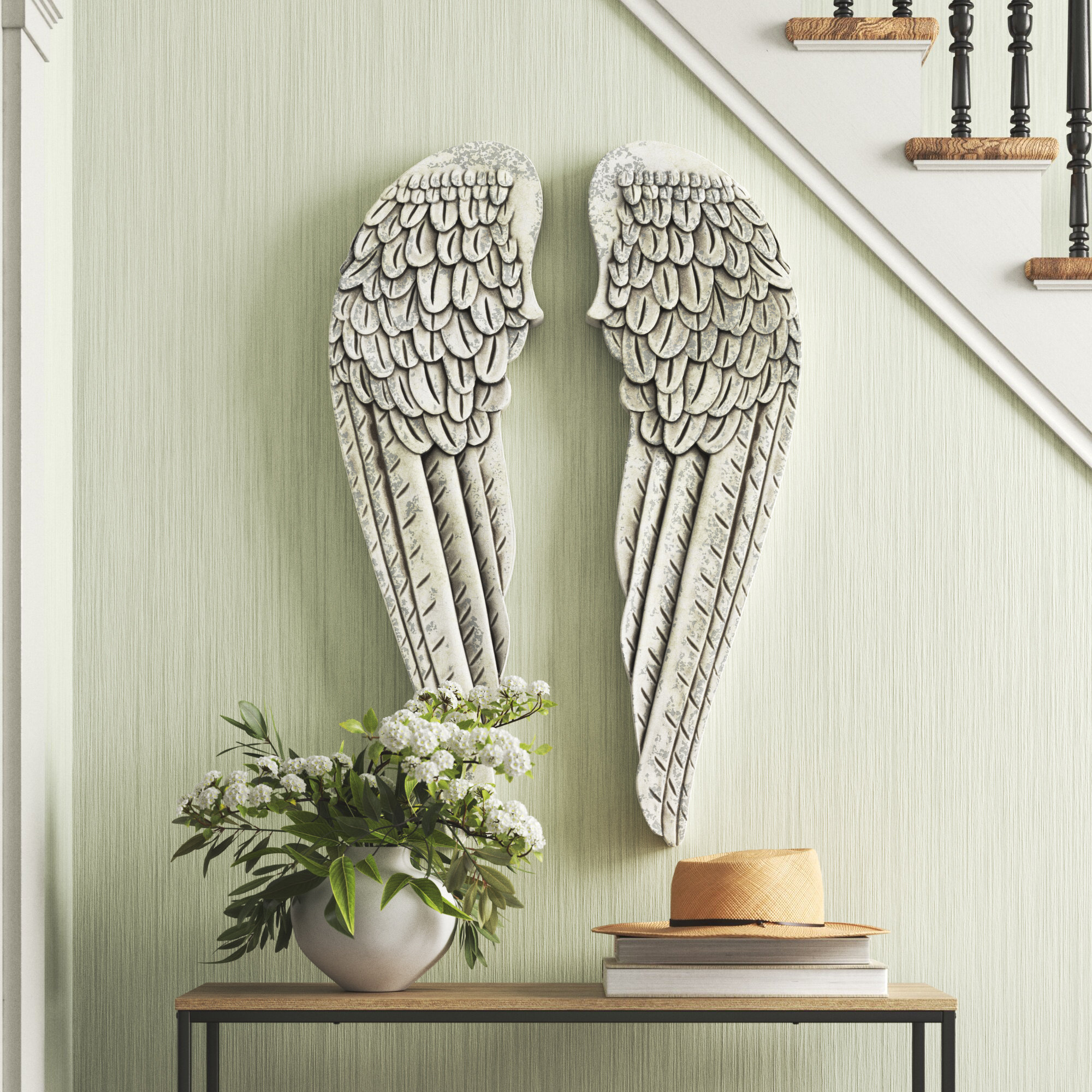 Laurel Foundry Modern Farmhouse® 2 Piece Angel Wings Wood Wall